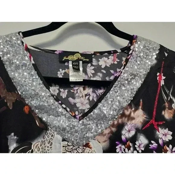 Women's Joan Boyce Dress XS/S Black Purple - Picture 3 of 6